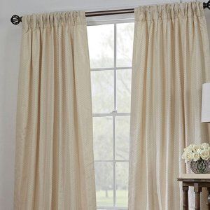Bargello 63-Inch Room Darkening Window Curtain Panel in Champagne